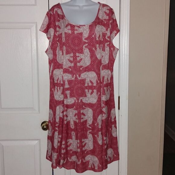 Lily by Firmiana Elephant Batik Print Fit and Flare Dress NWOT - Picture 1 of 7